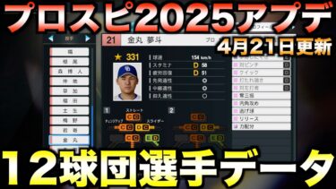 【4月21日アプデ】12球団全選手能力データver2.0.0 【プロ野球スピリッツ2024-2025】