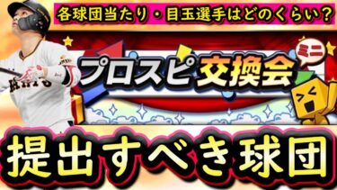 【プロスピA】プロスピ交換会ミニまもなく開催！各球団当たり選手・提出すべき球団は？【プロ野球スピリッツＡ】
